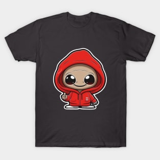 Cool Alien with a Hooded Pullover design #11 T-Shirt